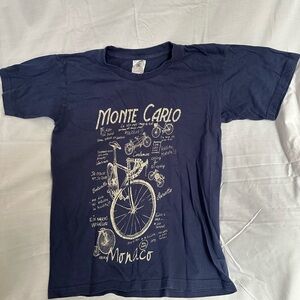 Kids, Monte Carlo bicycle T-shirt size 12/14. Very clean.